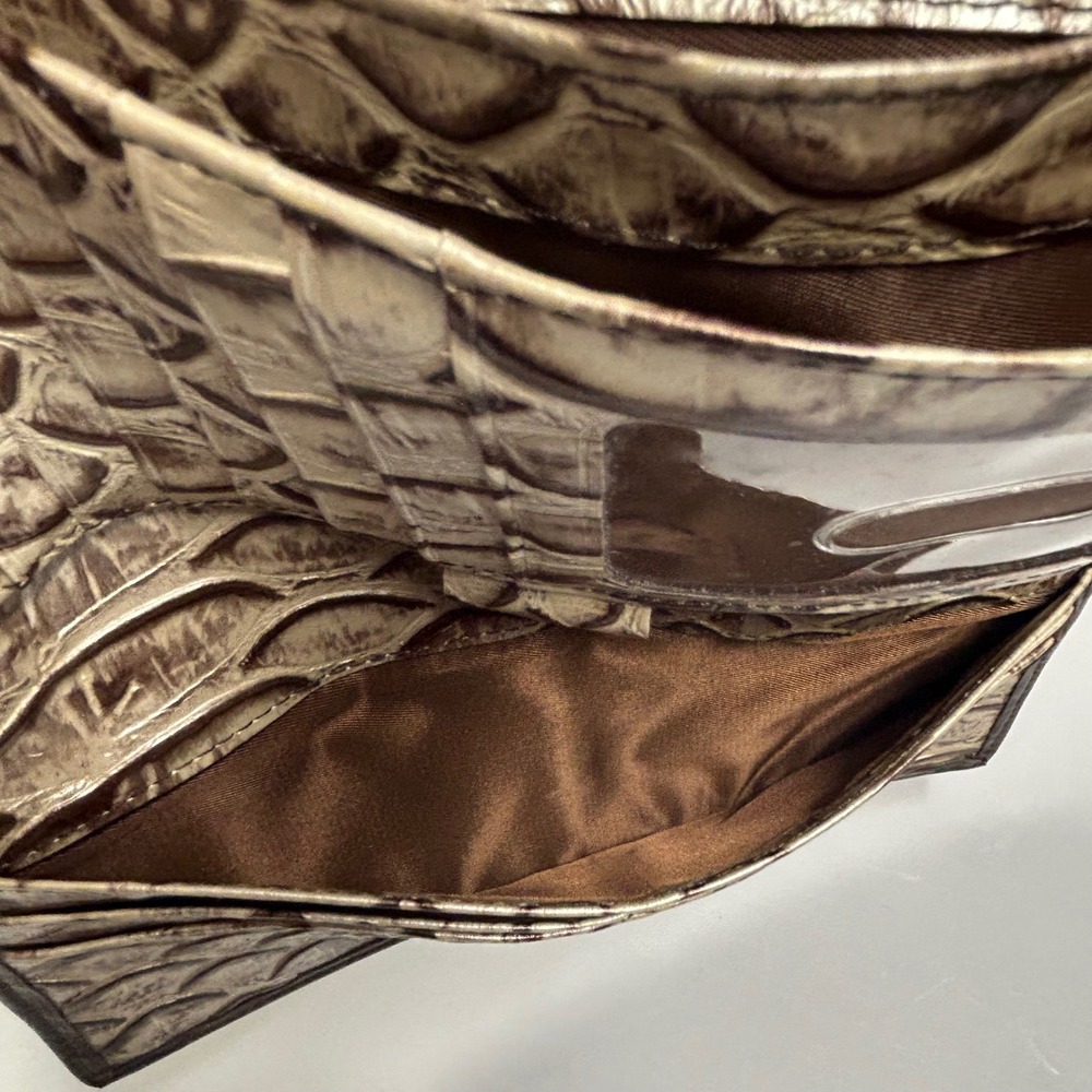 Brahmin Ady Leather Wallet Trifold fold Croc Alligator Embossed Checkbook Luxury - Picture 5 of 13